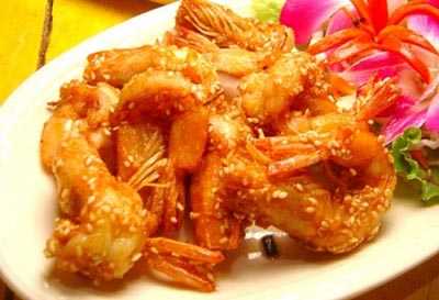 กุ้งสดทอดกรอบงาขาว